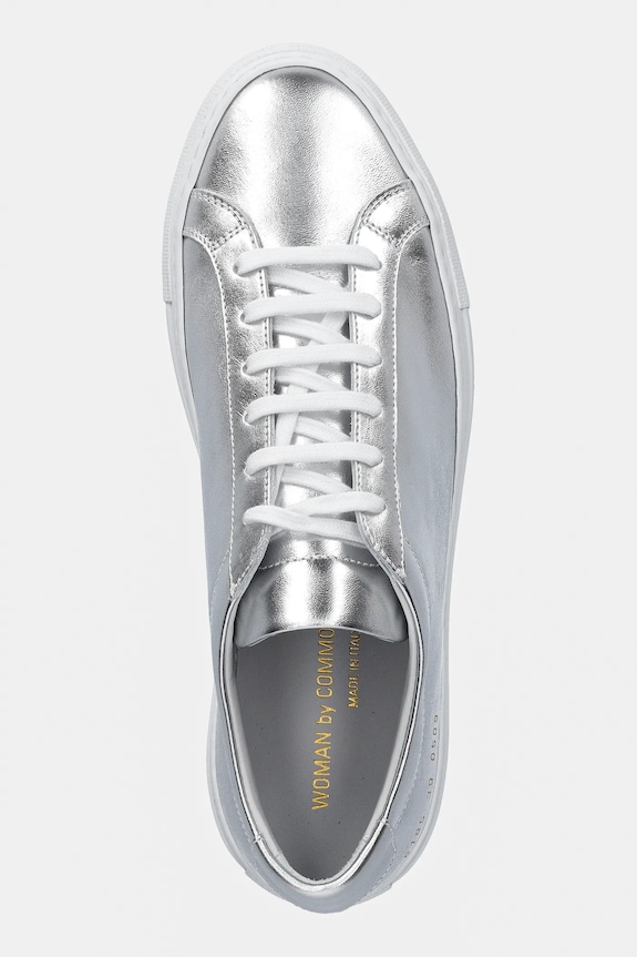 Kožené tenisky Common Projects Achilles Shiny strieborná 6185.0509