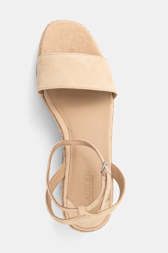 Lauren Ralph Lauren sandały zamszowe Leona beżowy 802920421010.101
