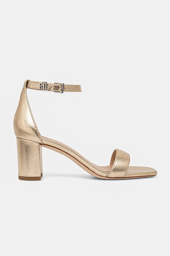 Kožené sandále Lauren Ralph Lauren Logan 802935562004.040 zlatá SS25