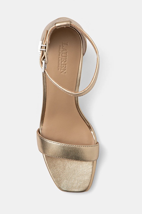 Kožené sandále Lauren Ralph Lauren Logan zlatá 802935562004.040