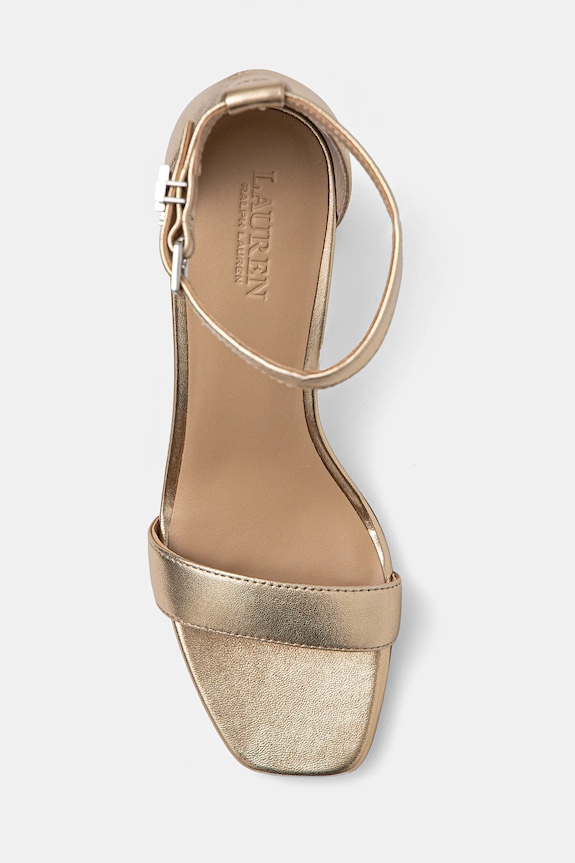 Kožené sandále Lauren Ralph Lauren Logan zlatá 802935562004.040