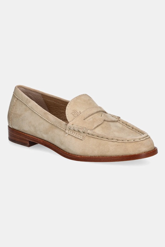 Semišové mokasíny Lauren Ralph Lauren Wynnie semišová koža béžová 802970584001.101