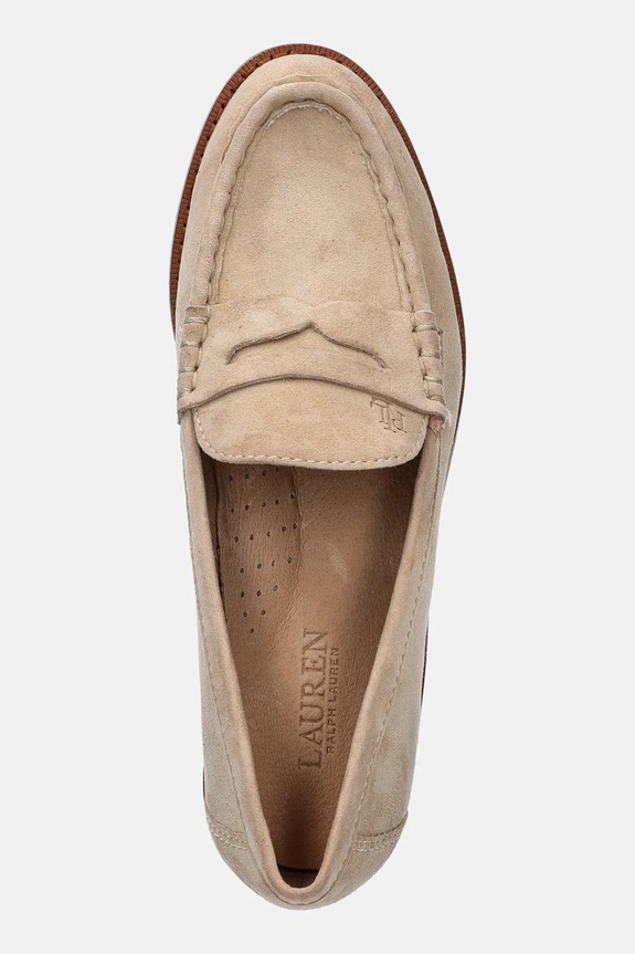 Semišové mokasíny Lauren Ralph Lauren Wynnie béžová 802970584001.101