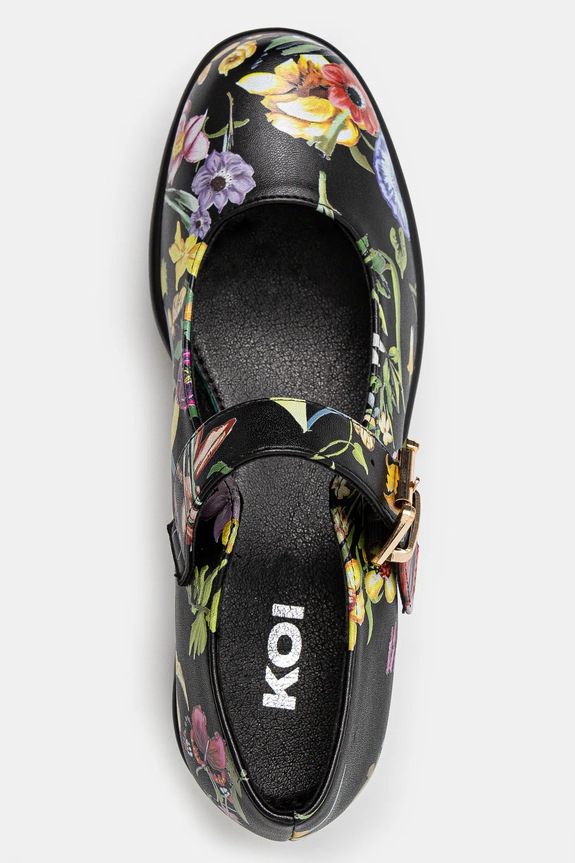 Koi Footwear pumps TIRA MARY JANES ‘FLORAL EDITION’ negru ND68.Floral
