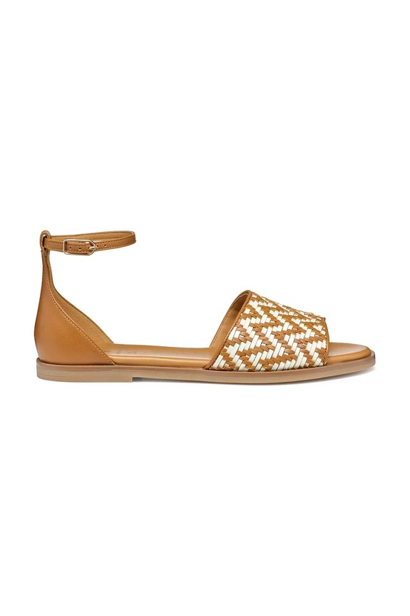 Δερμάτινα σανδάλια Geox D NAILEEN φλατ καφέ D55SDC.000TC.C5F1S