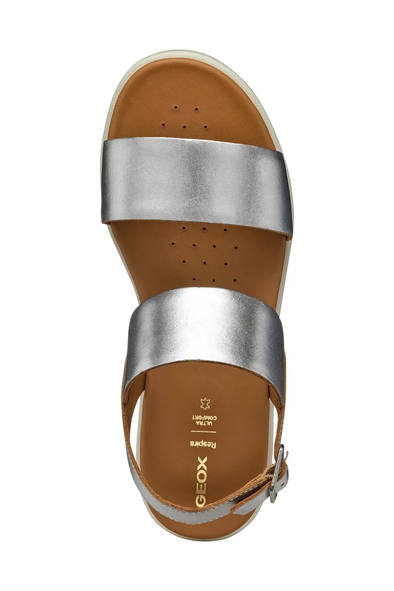 Δερμάτινα σανδάλια Geox D XAND 2.2S D45M1A.000CF.C1007 ασημί