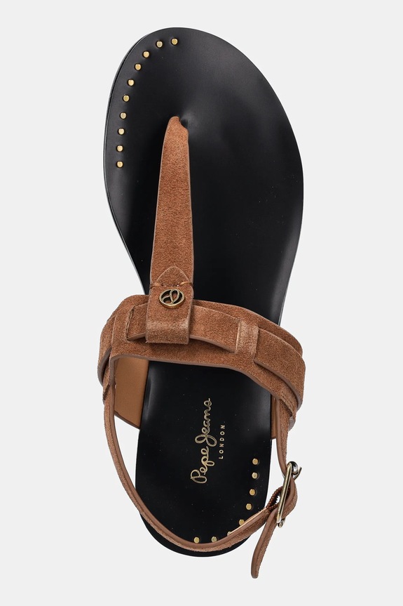 Sandale od brušene kože Pepe Jeans SAM ONE smeđa PLS90705