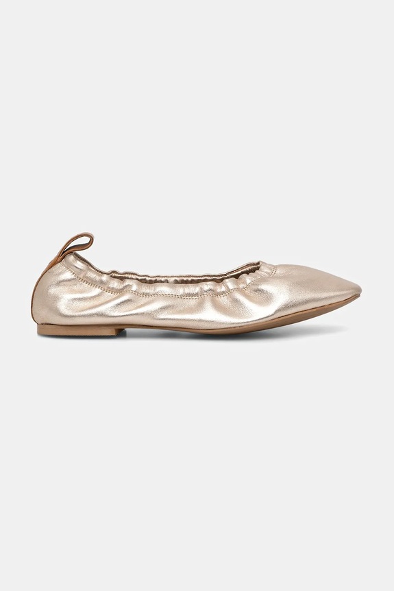Pepe Jeans ballerine in pelle POPPY LOGO PLS10429 oro SS25