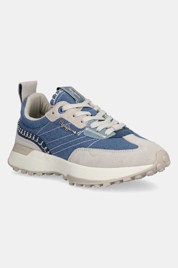 Sneakers Pepe Jeans LUCKY DENIM δέρμα σαμουά μπλε PLS60046