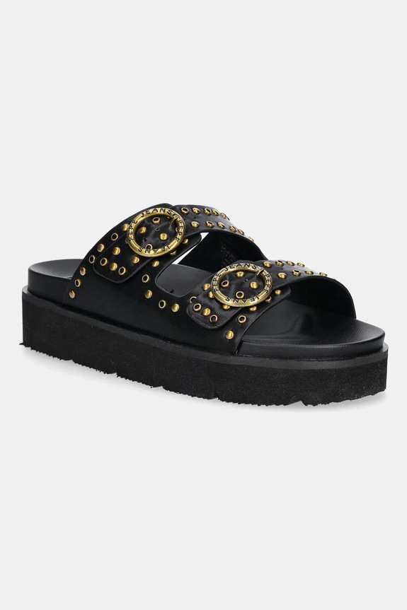 Pepe Jeans ciabatte slide POLA BUCKLE finta pelle fiore nero PLS90679