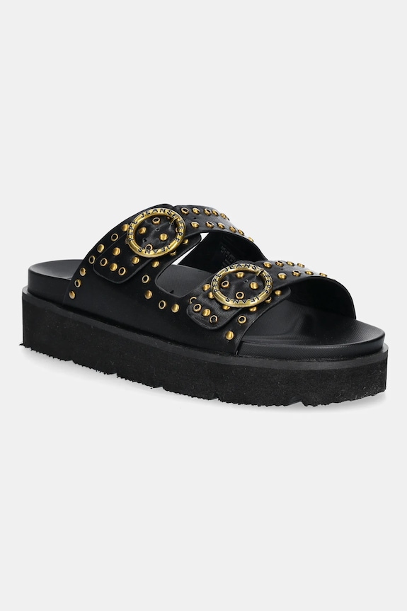 Pepe Jeans ciabatte slide POLA BUCKLE finta pelle fiore nero PLS90679