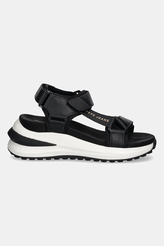 Pepe Jeans sandali in pelle WINSLOVE ACTION PLS90707 nero SS25