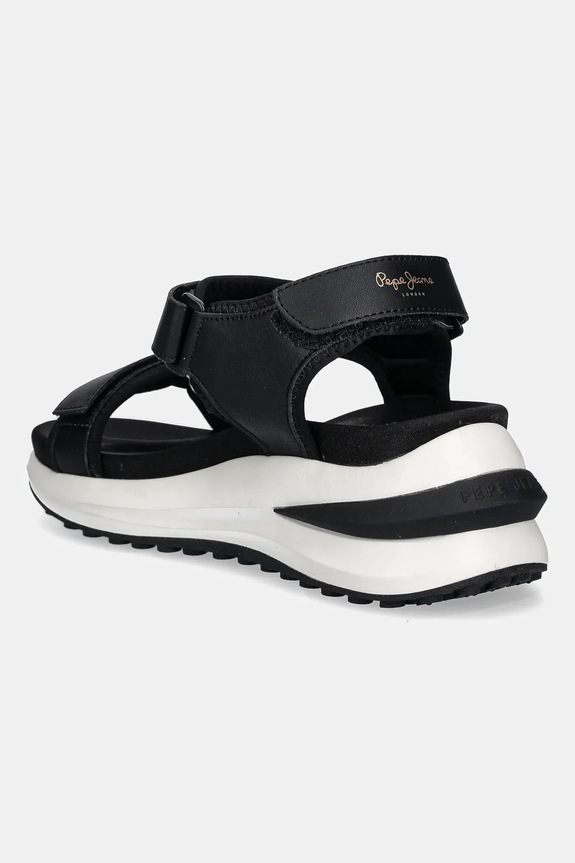 Scarpe Pepe Jeans sandali in pelle WINSLOVE ACTION PLS90707 nero