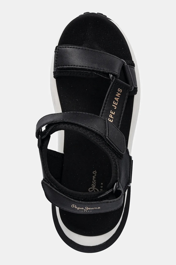 Pepe Jeans sandali in pelle WINSLOVE ACTION nero PLS90707