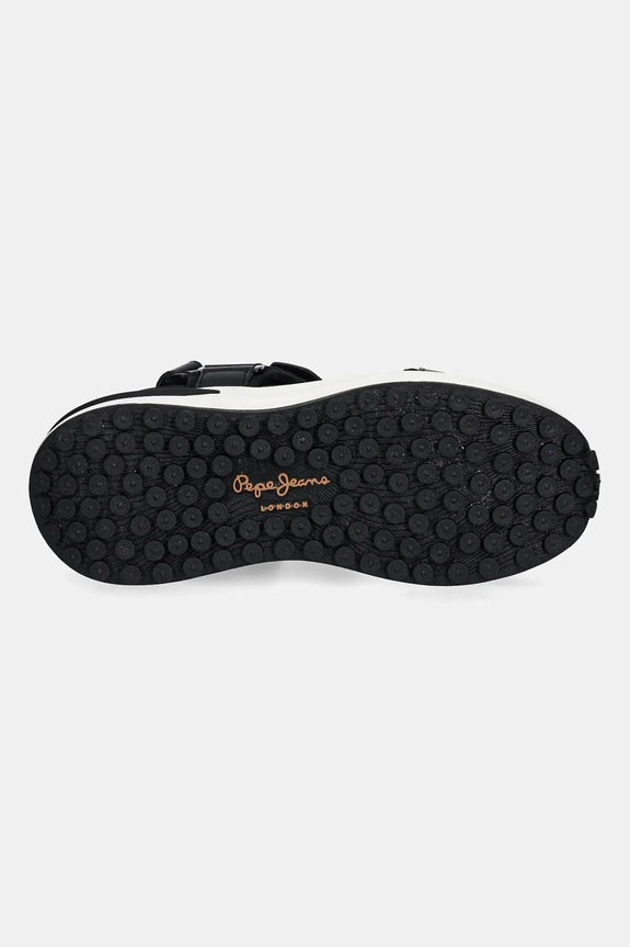 Pepe Jeans sandali in pelle WINSLOVE ACTION PLS90707 nero