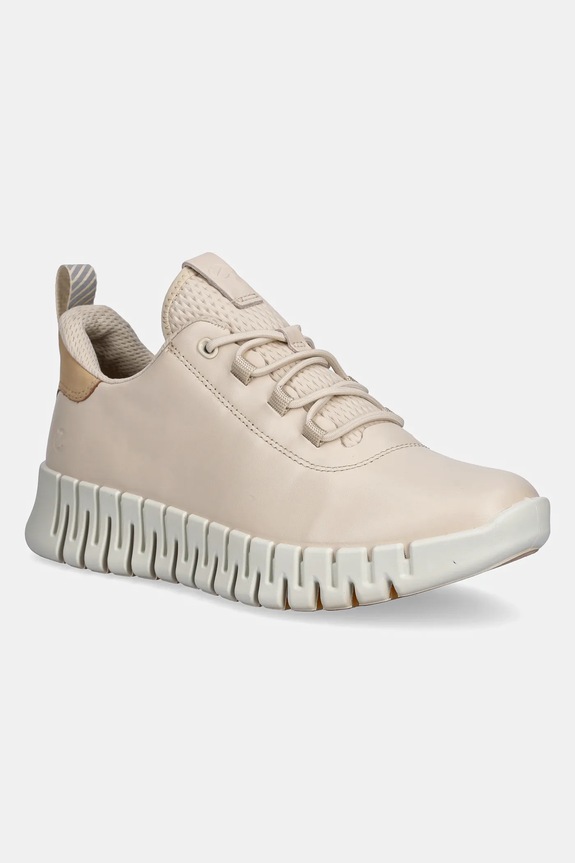 Ecco bőr sportcipő Gruuv Sneaker Lea lapos bézs 218203.60720
