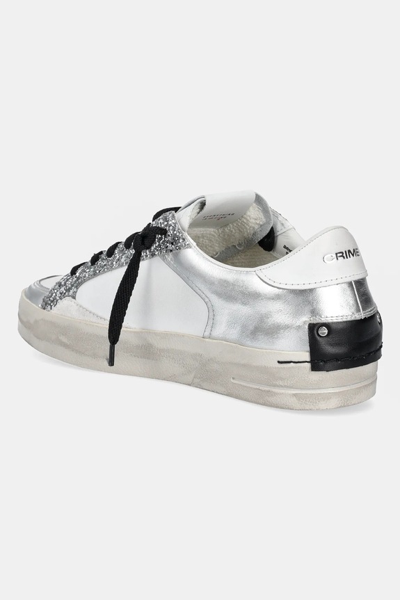 Obuv Kožené tenisky Crime London SK8 DELUXE 26102PP5 strieborná