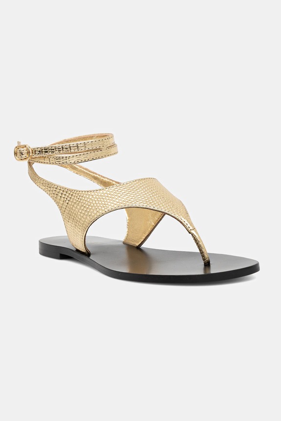 Twinset sandale de piele piele aur 251TGT170.12384