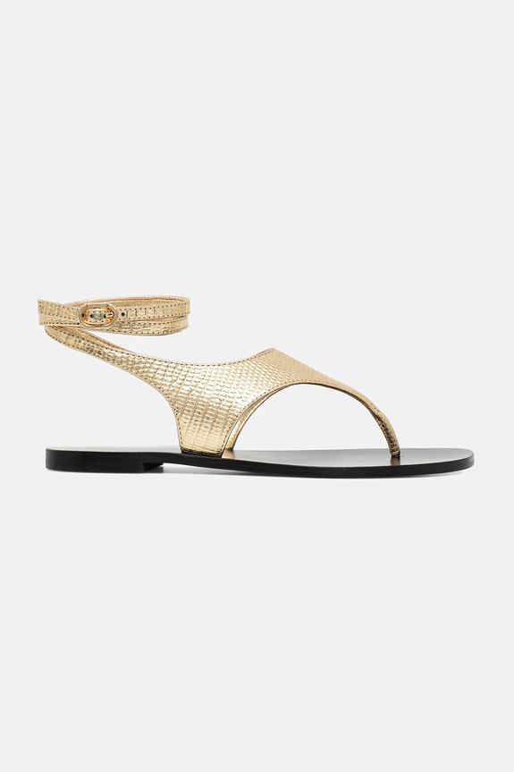Twinset sandale de piele 251TGT170.12384 aur SS25