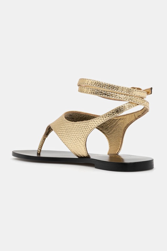 Încălțăminte Twinset sandale de piele 251TGT170.12384 aur