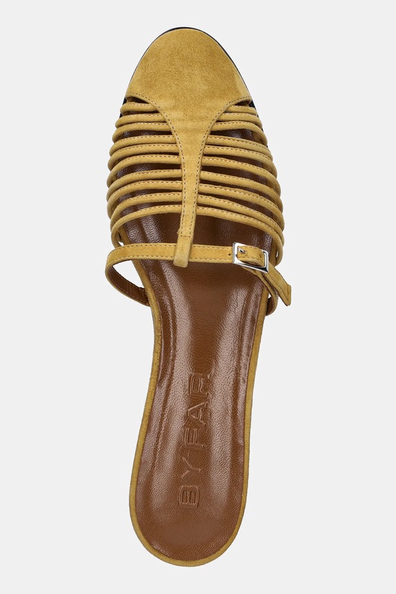 Παντόφλες σουέτ By Far πράσινο MWFFO027KL007BR052PL