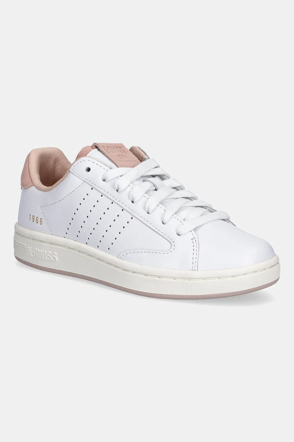 K-Swiss sneakers in pelle LOZAN KLUB LTH flat bianco 97263.190.M