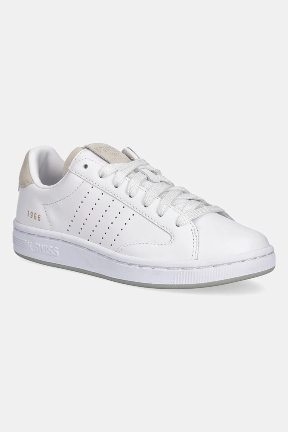 K-Swiss sneakers in pelle LOZAN KLUB LTH flat bianco 97263.907.M