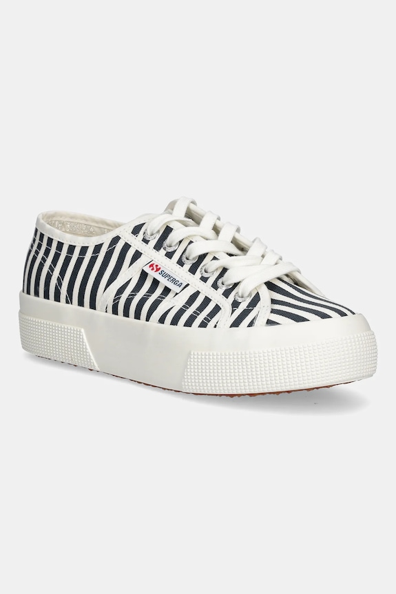 Teniske Superga STRIPES PRINT Raven mornarsko modra S2136YW.AD5