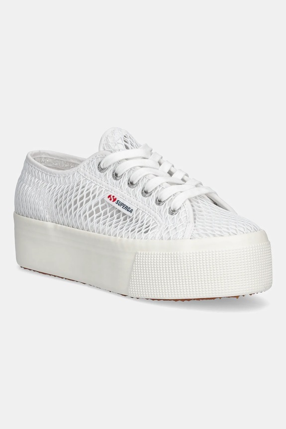 Πάνινα παπούτσια Superga MESH πλατφόρμα λευκό S2142TW.001
