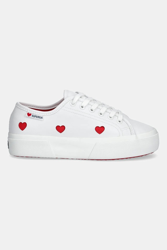 Πάνινα παπούτσια Superga PLATFORM HEARTS VEGAN MAT S8137HW.AB7 λευκό SS25