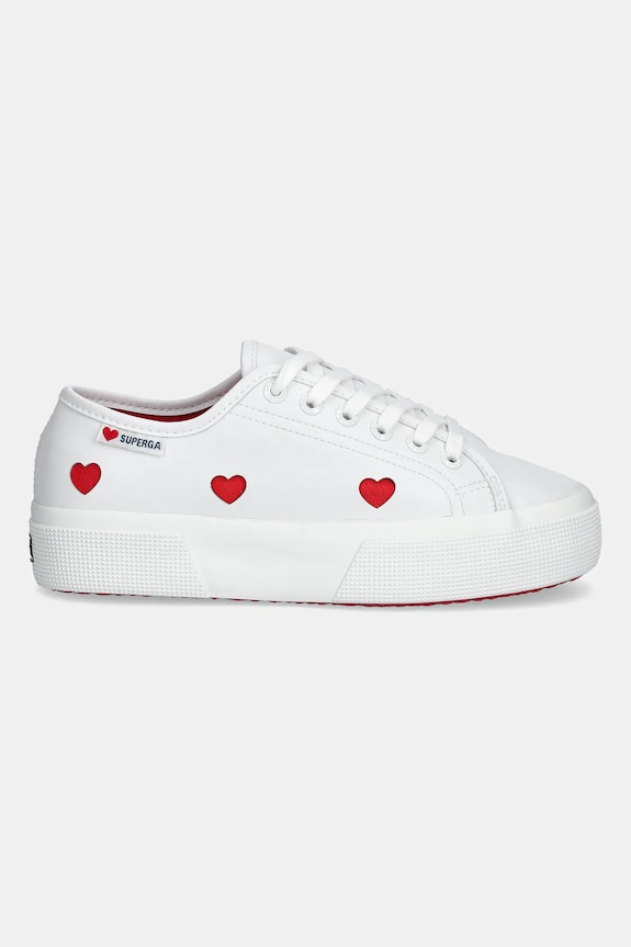 Πάνινα παπούτσια Superga PLATFORM HEARTS VEGAN MAT S8137HW.AB7 λευκό SS25