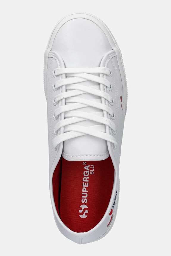 Πάνινα παπούτσια Superga PLATFORM HEARTS VEGAN MAT λευκό S8137HW.AB7