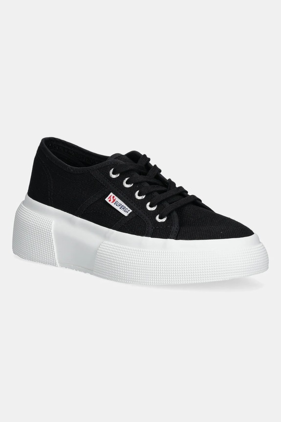 Πάνινα παπούτσια Superga BUBBLE πλατφόρμα μαύρο S2132LW.999