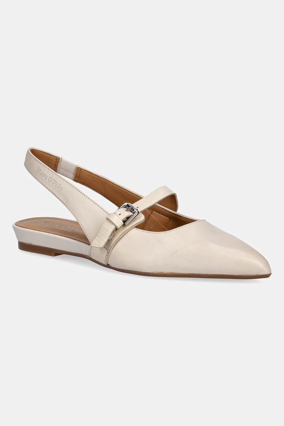Marc O'Polo bőr balerina cipő PENELOPE 2A nyitott sarok bézs 50318781101100