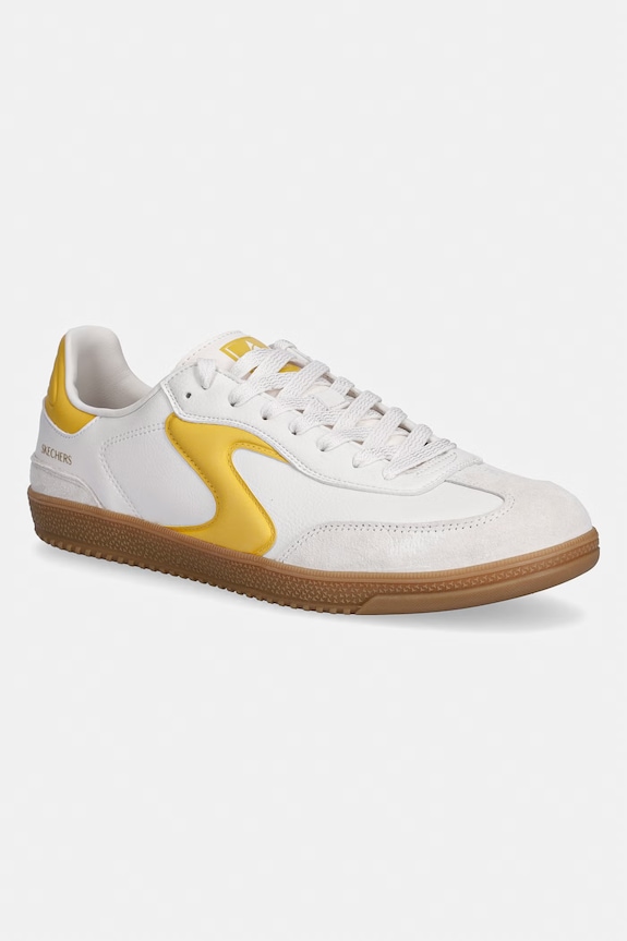 Skechers sneakersy skórzane HOTSHOT skóra zamszowa biały 185232