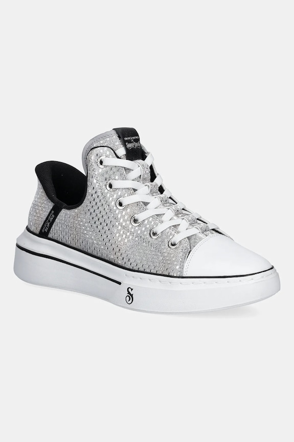 Πάνινα παπούτσια Skechers SNOOP ONE DISCO πλατφόρμα ασημί 186006