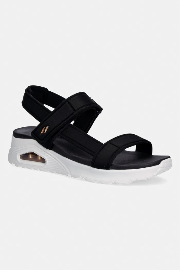 Skechers sandali UNO zeppa nero 119813