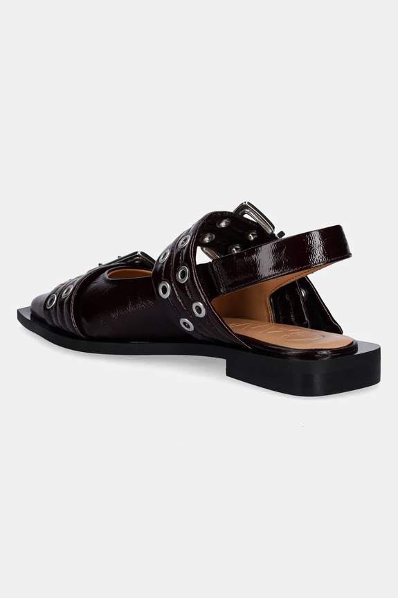 Obuwie GANNI baleriny Feminine Buckle Ballerina S3086 bordowy
