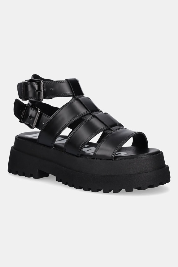 Buffalo sandały Pluto Gld imitacja skóry licowej czarny 1602269.BLK