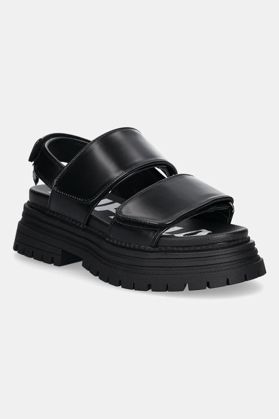 Sandali Buffalo Lennox Snd Imitacija zrnatega usnja črna 1602271.BLK