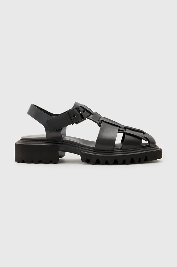 Шкіряні сандалі AllSaints Tess Sandal блок чорний W041FC