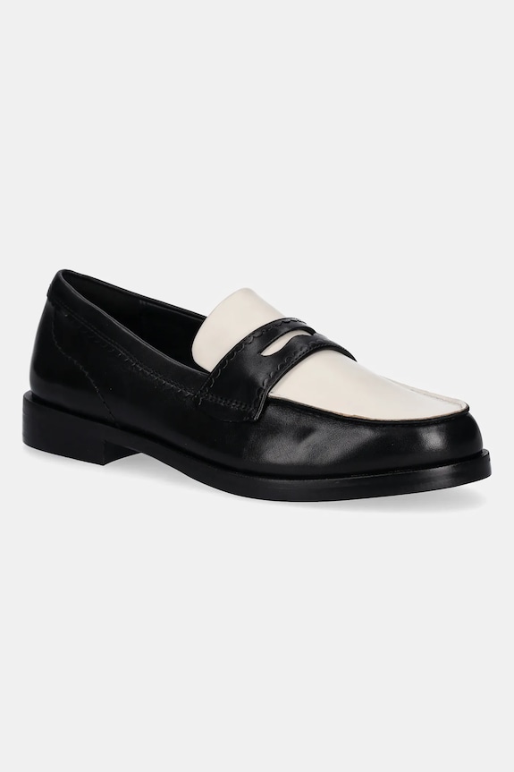 Clarks Originals półbuty skórzane Straven Edge płaski czarny 26181270