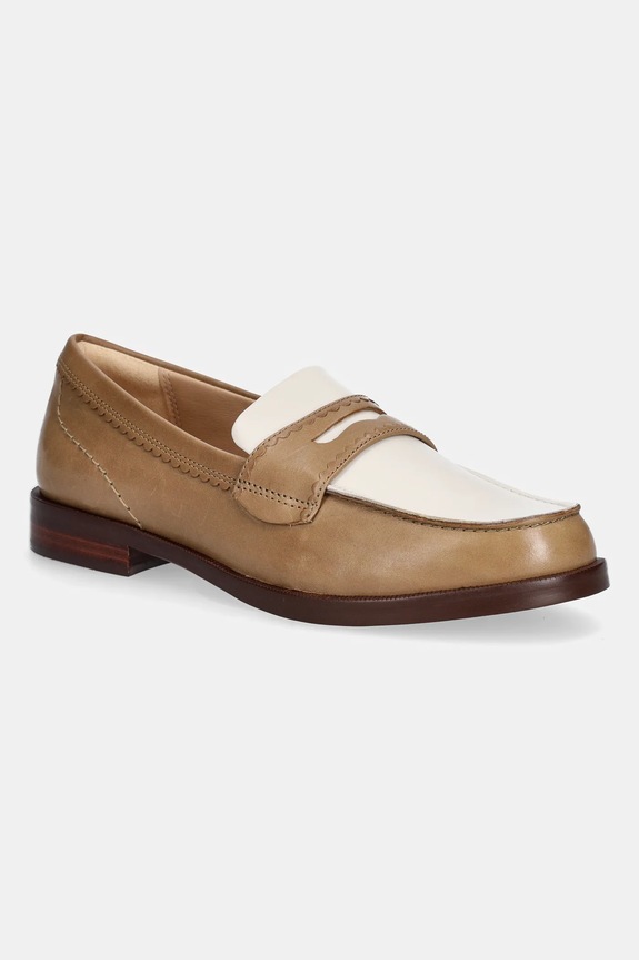 Clarks Originals leather loafers Straven Edge flat brown 26181272
