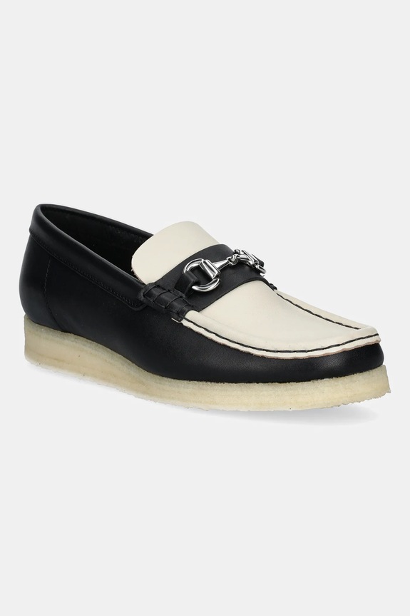 Кожаные мокасины Clarks Originals Wallabee Loafer HBIT венский чёрный 26181122