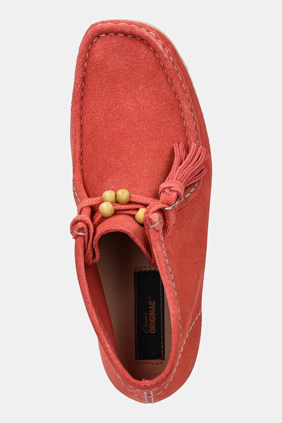 Clarks Originals półbuty zamszowe Wallabee Boot pomarańczowy 26181112