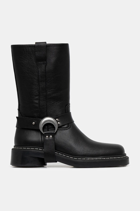 Kožne gležnjače Marine Serre Smooth Leather MS Moto WFW045A.RLEA0017 crna SS25