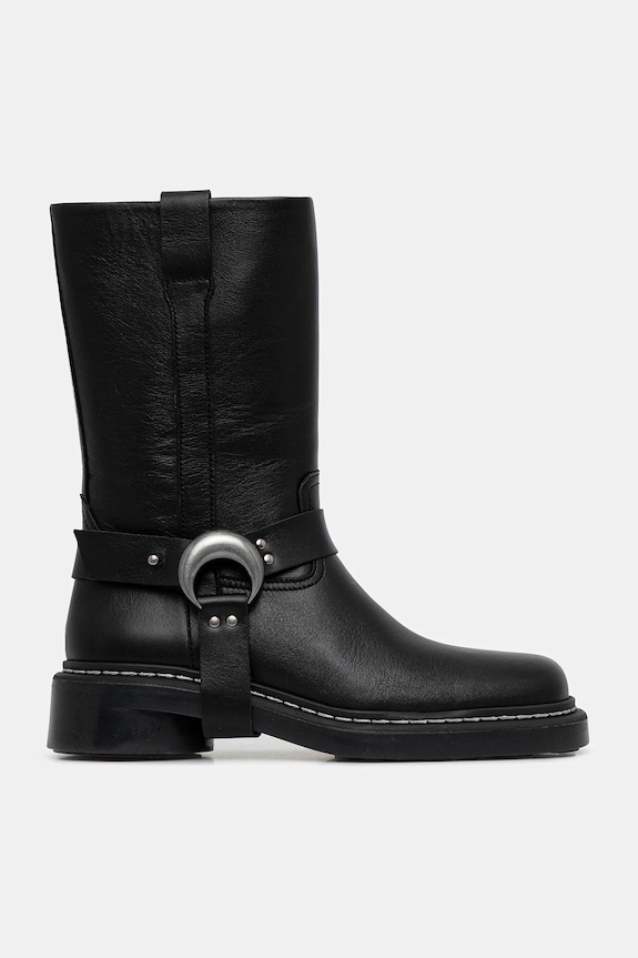 Kožne gležnjače Marine Serre Smooth Leather MS Moto WFW045A.RLEA0017 crna SS25