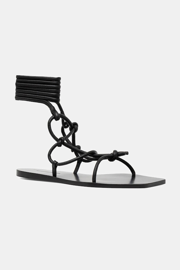Δερμάτινα σανδάλια Rick Owens Lilies Penta φλατ μαύρο LI01E4808.LLP.09