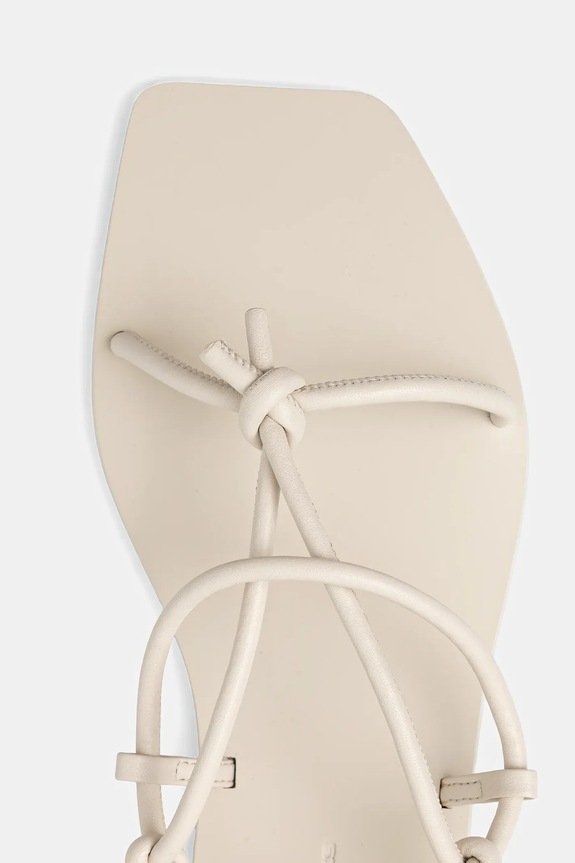 Kožené sandály Rick Owens Lilies Penta béžová LI01E4808.LLP.41