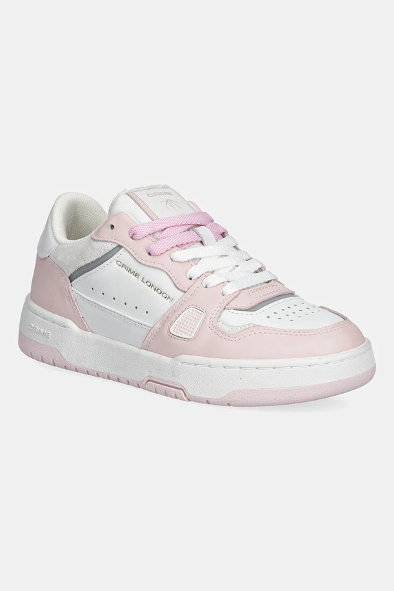 Crime London sneakersy skórzane BASKET płaska różowy 26301PP5
